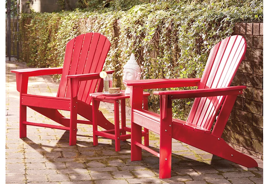 Sundown Treasure 2 Adirondack Chairs and End Table Set by Signature Design by Ashley at Esprit Decor Home Furnishings